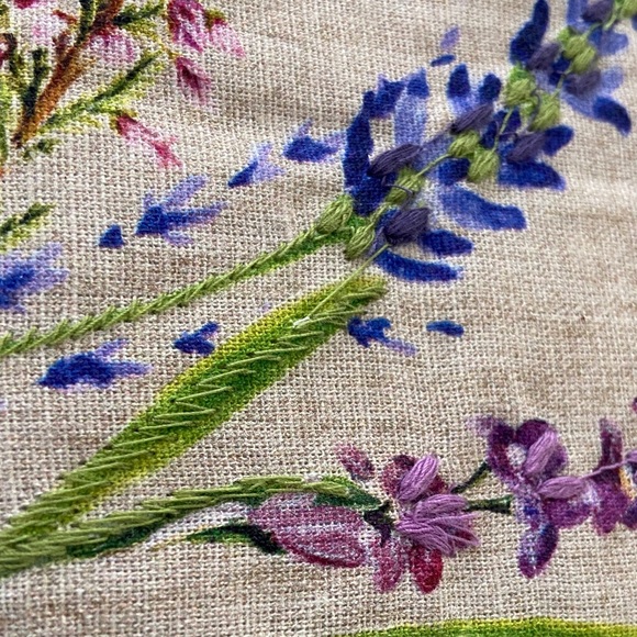 Pottery Barn Lavender Embroidered Table Runner - Picture 10 of 14